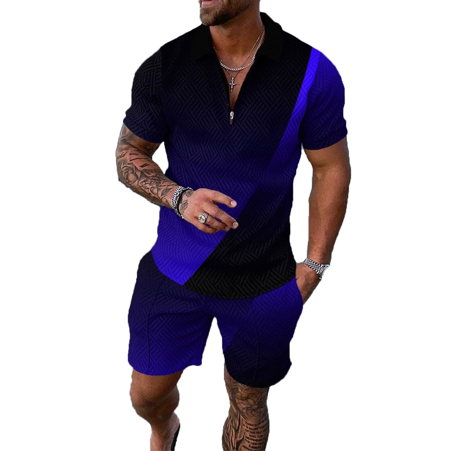 Mens Short Sets 2 Piece Outfits Polo Shirt Fashion Summer Tracksuits Casual Set Short Sleeve and Shorts Set for Men