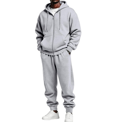 Jogger Sweatpants Matching Outfit For Men 2 Piece Sweat Suits Full Zip Up Hooded Tracksuit Soft Fleece Set