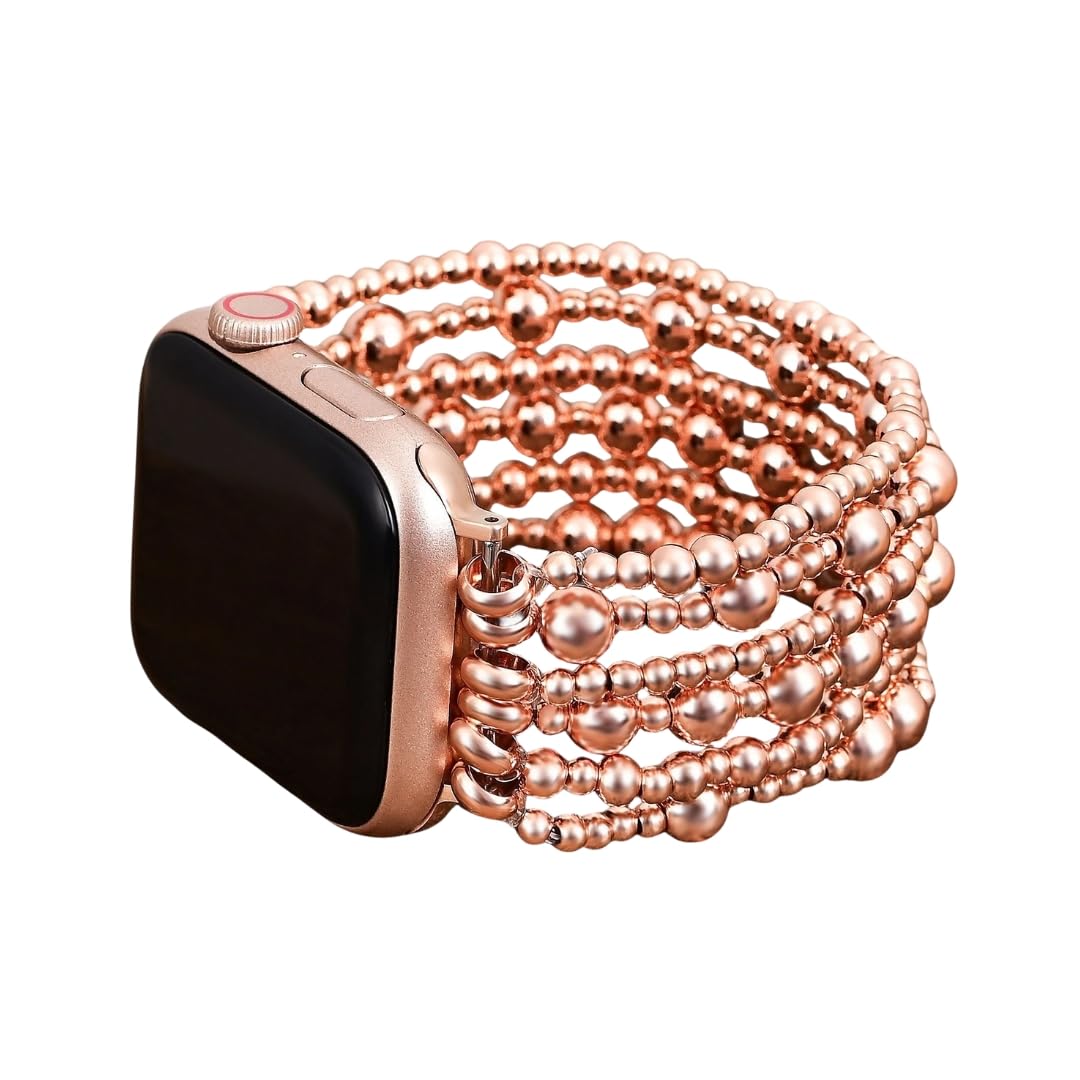 Cape Diablo Handmade Gemstone Watch Band for Women Compatible with Apple Watch 38mm 40mm 41mm 42mm 44mm 45mm, Boho Stretchable Strap Fits for iWatch Series 11/10/9/8/7/6/5/4/3/2/1 SE 3/2/1