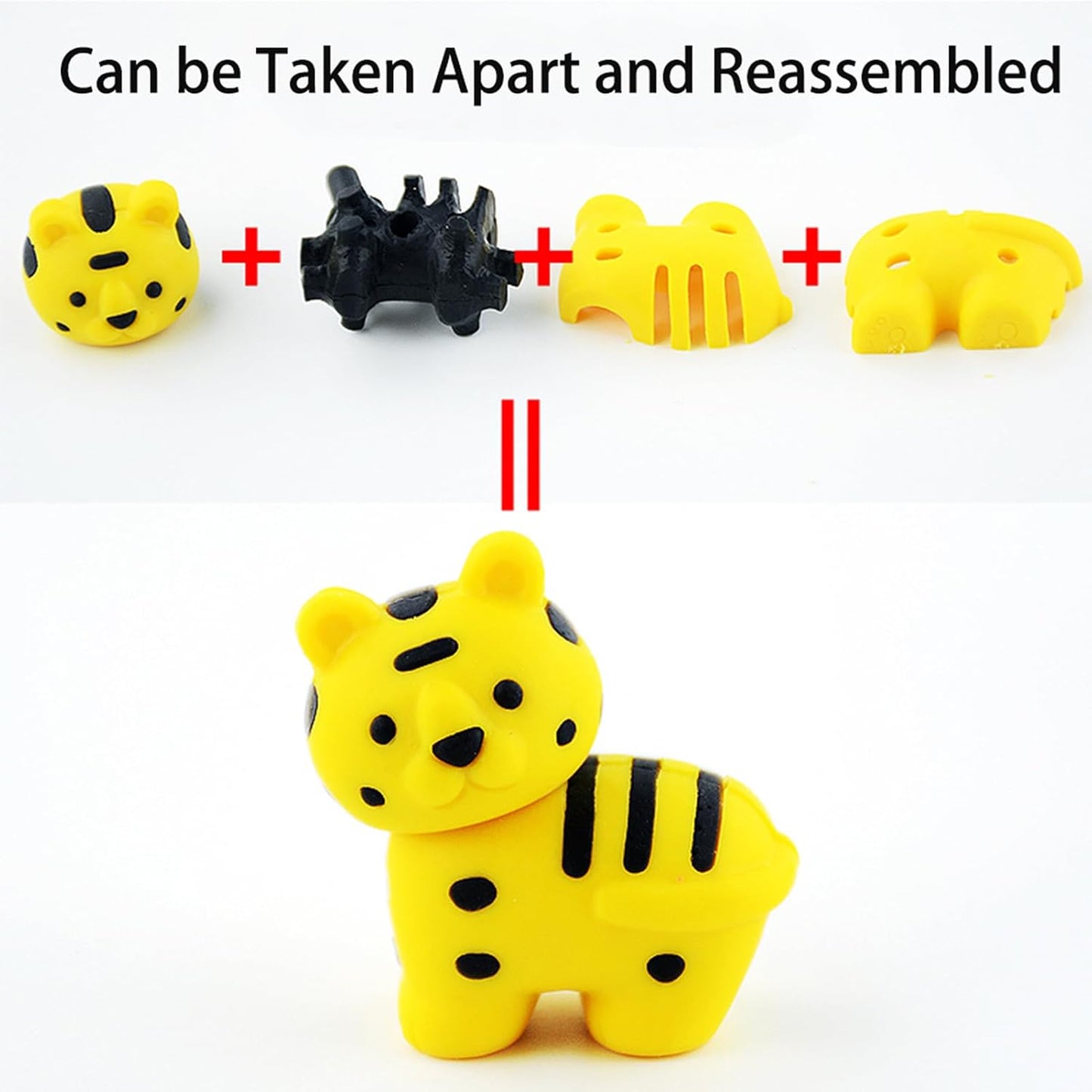 URSKYTOUS 60Pcs Animal Erasers Desk Pets for Kids,Classroom Prizes | Bulk Puzzle Erasers Toys,Party Favors,Back to School,Treasure Chest,Goodie Bag Stuffers,Easter Egg Fillers,Stocking Stuffers
