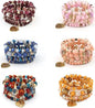 Women Beaded Bracelet Set | Colorful Boho Stackable Trendy Design with Crystal Accents Multilayer Bangle Bracelet | Fashion Stretch Braclets Jewelry for Women