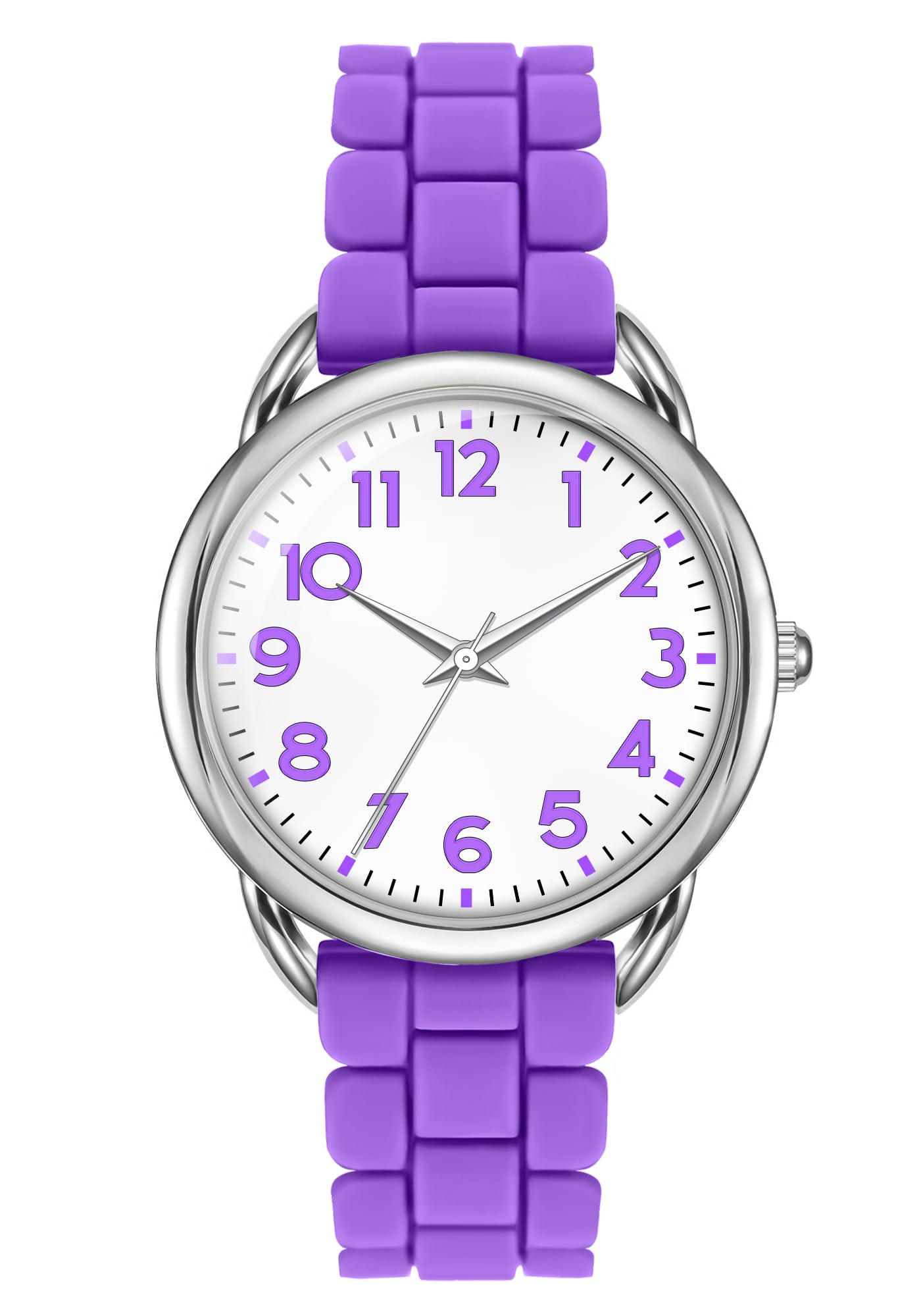 Bisley 35MM Watches for Women Big Face Easy Reader Silicone Strap Water Proof
