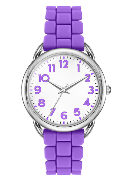 Bisley 35MM Watches for Women Big Face Easy Reader Silicone Strap Water Proof