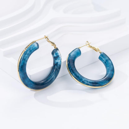 Chunky Gold Resin Hoop Earrings Leverback Statement Huggie Hoops Dangle Drop Dressy Earring Prom Festival Vacation Jewelry for Women