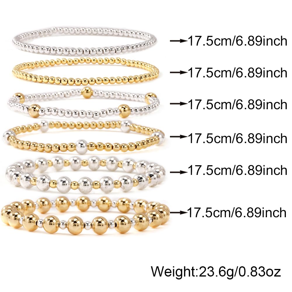 14K Gold Plated Pearl Beaded Cross Bracelets Stack Set for Women,Stretch Boho Colorful Christian Beads Ball Jewelry Friendship Summer Trendy Gift