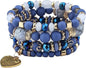 Women Beaded Bracelet Set | Colorful Boho Stackable Trendy Design with Crystal Accents Multilayer Bangle Bracelet | Fashion Stretch Braclets Jewelry for Women