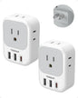 TESSAN 2 Pack European Travel Plug Adapter, Europe Power Converter