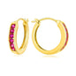 14K Gold Plated/925 Sterling Silver Birthstone Hoop Earrings for Women | 18mm Created Gemstone Hoops,Hypoallergenic and Lightweight,Birthday Mother's Day Jewelry(with Gift Box)