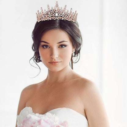 TOBATOBA Silver Wedding Crystal Tiaras and Crowns for Women, Bride Royal Queen Headband Princess Quinceanera Headpieces for Birthday Prom Pageant Party