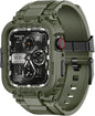 amBand Bands Compatible with Apple Watch 9/8/7 45mm, M1 Sport Series Rugged Case Protective Cover for iWatch 6/SE (3/2/1)/5/4/3 44mm Men Green