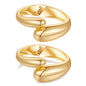 2pcs Gold Bangle Bracelets for Women, Trendy Hinged Cuff Open Wide Chunky Gold Bracelet Stack Arm Cuff Jewelry for Women