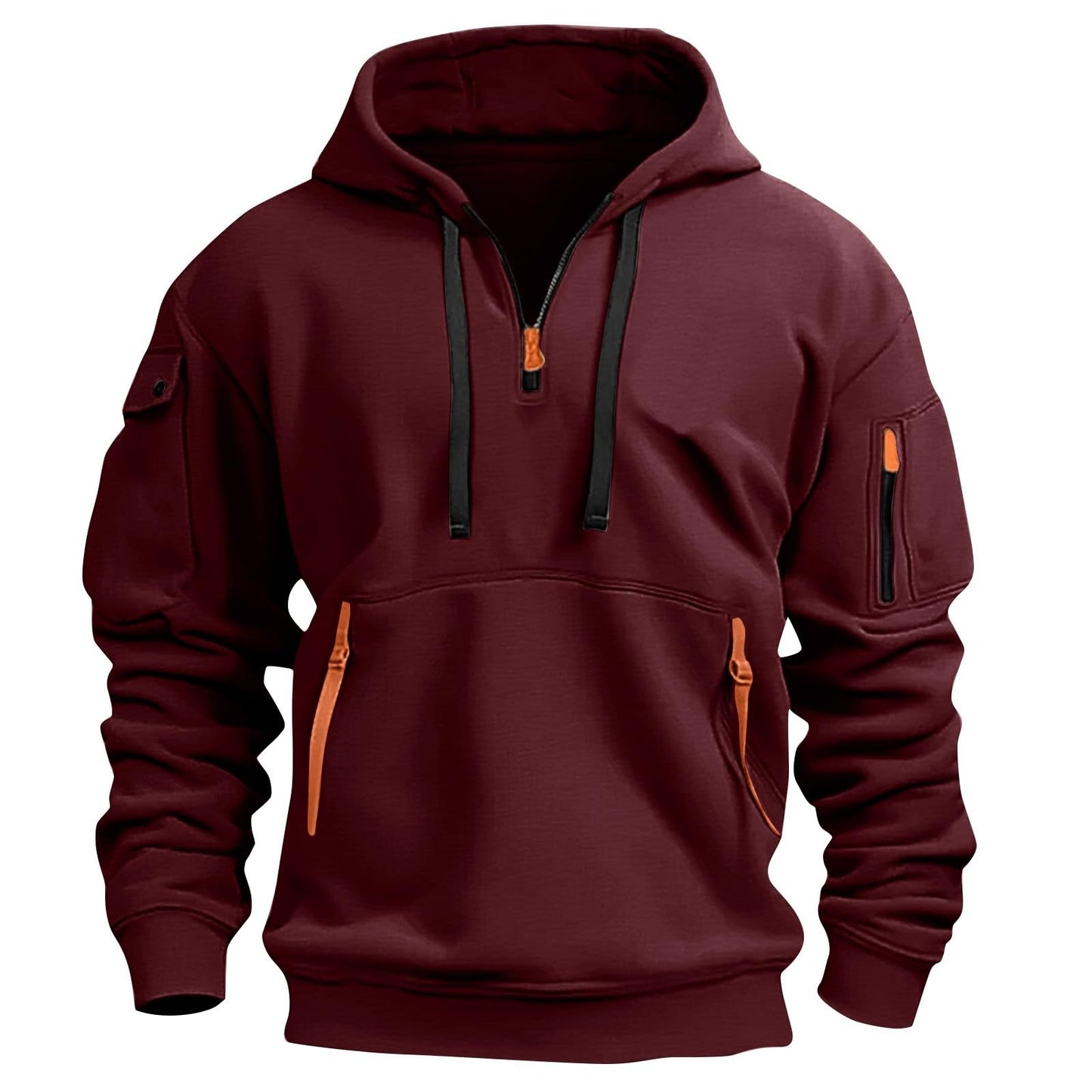 RTTUIOP Hoodies for Men Quarter Zip Pullover Tactical Sweatshirt Vintage Long Sleeve Casual Fashion Hoodie With Pockets