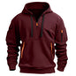 RTTUIOP Hoodies for Men Quarter Zip Pullover Tactical Sweatshirt Vintage Long Sleeve Casual Fashion Hoodie With Pockets