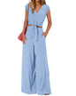 PRETTYGARDEN Women's Summer 2 Piece Outfits 2026 Cap Sleeve V Neck Belted Crop Tops Wide Leg Pant Sets Casual Tracksuit