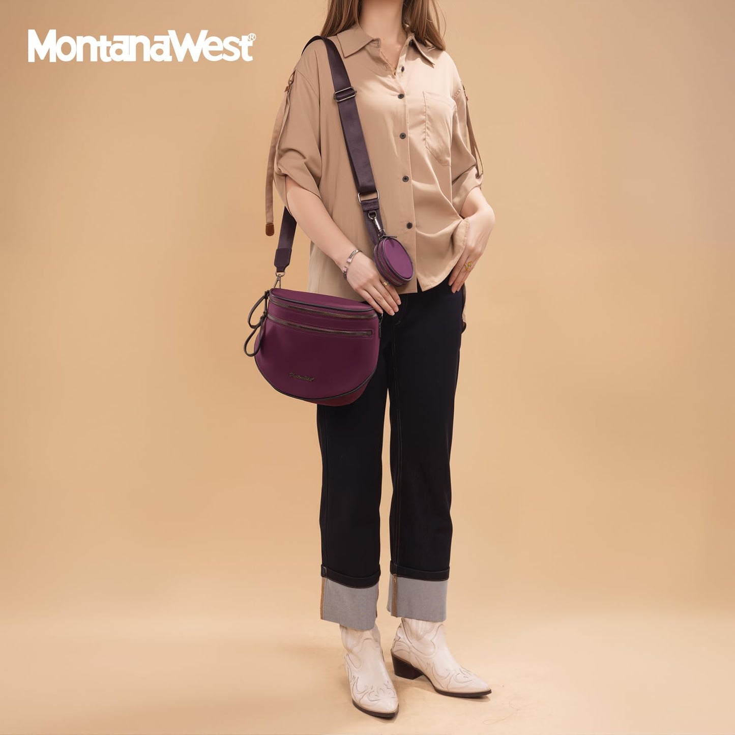 Montana West Bum Bag Nylon Crossbody Bags Mom Purse with with Coin Purse