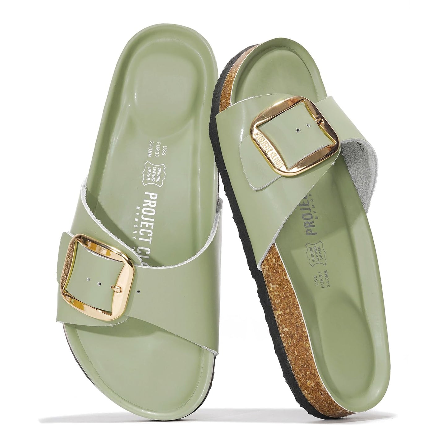 Project Cloud 100% Genuine Leather Sandals Women Dressy Beach Essentials Slides for Women Footwear - Lightweight with Memory Foam Insole Sandals for Women 2026 - Womens Slides