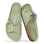 Project Cloud 100% Genuine Leather Sandals Women Dressy Beach Essentials Slides for Women Footwear - Lightweight with Memory Foam Insole Sandals for Women 2026 - Womens Slides