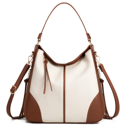 Realer Hobo Crossbody Bags for Women Designer Faux Leather Hobo Handbags Retro Large Size Shoulder Bag Bucket Purse