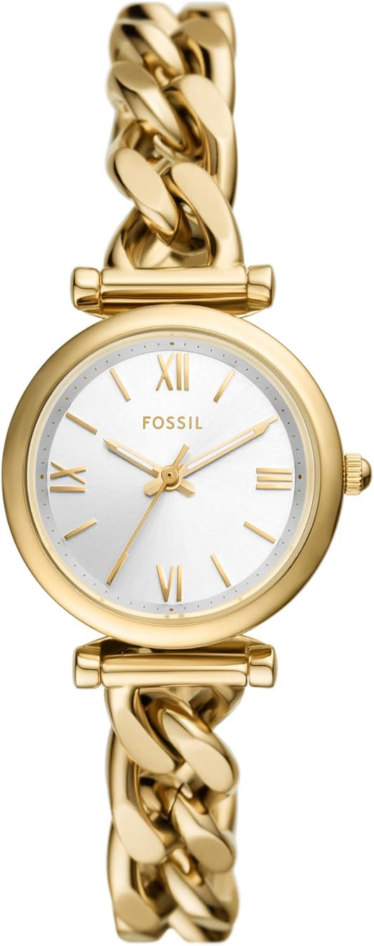 Fossil Women's Watch and Bracelet Set, Carlie Three-Hand Stainless Steel Watch for Women and Bracelet Set