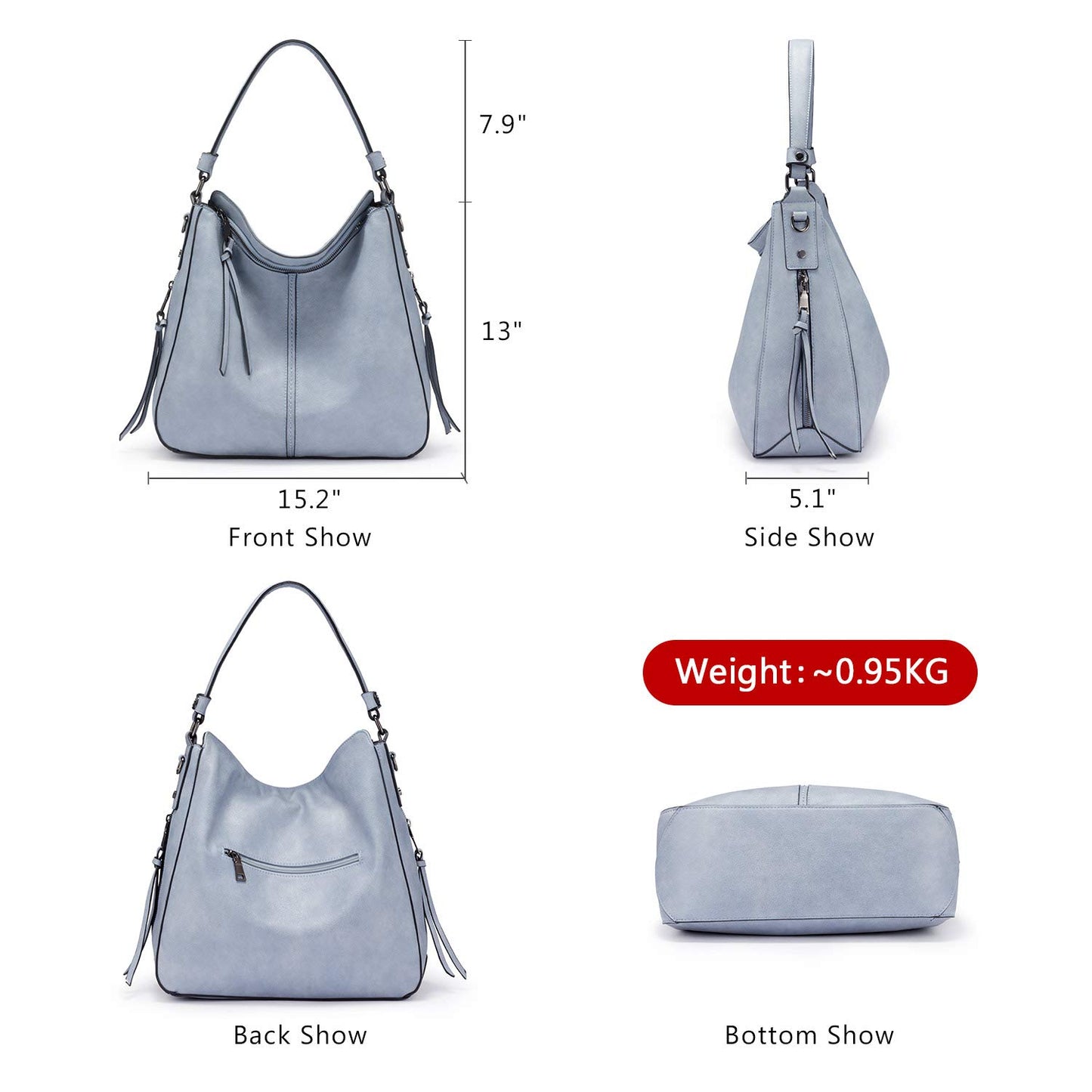 Realer Hobo Crossbody Bags for Women Designer Faux Leather Hobo Handbags Retro Large Size Shoulder Bag Bucket Purse