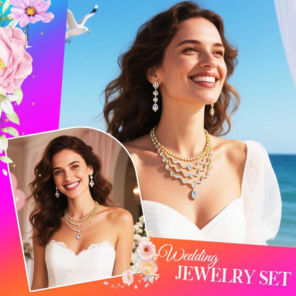 Unicra Rhinestone Bridal Wedding Jewelry Sets Silver Choker Necklace Earrings Bracelet Ring Set Prom Formal Costume Jewelry Set for Women and Brides