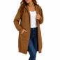 Womens Long Zip Up Hoodie Jacket Casual Open Front Tunic Sweatshirt with Pockets Fleece Lightweight Fall Winter Coat