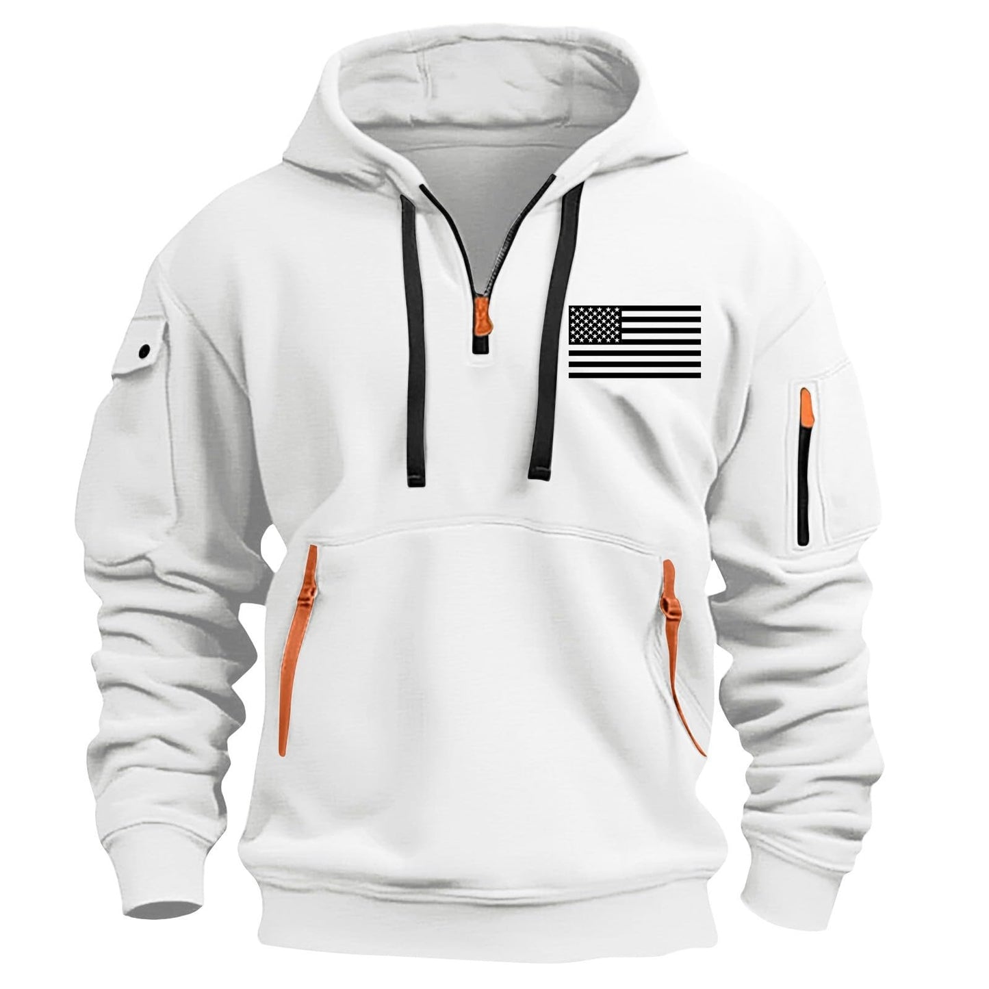 RTTUIOP Hoodies for Men Quarter Zip Pullover Tactical Sweatshirt Vintage Long Sleeve Casual Fashion Hoodie With Pockets