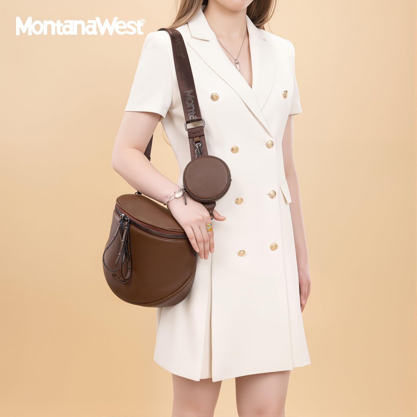 Montana West Crossbody Bag for Women, Large Bum Bag Purse Soft Vegan Leather Travel Fanny Pack with Coin Purse