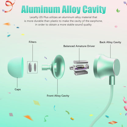 Lecefty Neckband Bluetooth Headphones, 200H Extra Long Playtime Wireless Stereo Neckband Earbuds with Microphone, Waterproof Balanced Armature Drivers in Ear Headset for Sports/Workout (Cyan Green)