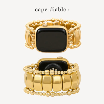 Cape Diablo Handmade Gemstone Watch Band for Women Compatible with Apple Watch 38mm 40mm 41mm 42mm 44mm 45mm, Boho Stretchable Strap Fits for iWatch Series 11/10/9/8/7/6/5/4/3/2/1 SE 3/2/1