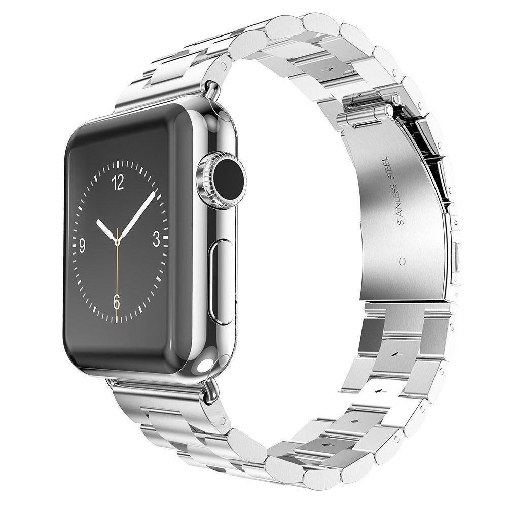 Seven Band Solid Stainless Steel for Apple Watch for Women | Compatible with Apple Watch Band 42mm/41mm/40mm/38mm, Metal Strap for Iwatch Series 11-1/SE 1-3 Women and Men, Gold Silver.