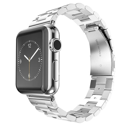 Seven Band Solid Stainless Steel for Apple Watch for Women | Compatible with Apple Watch Band 42mm/41mm/40mm/38mm, Metal Strap for Iwatch Series 11-1/SE 1-3 Women and Men, Gold Silver.