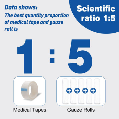 AZEN 25 Pack Gauze Rolls Bandages, 3 in x 4.1 Yards, Premium Medical Supplies & First Aid Supplies, Bandage Wrap Vet Wrap, Mummy Wraps