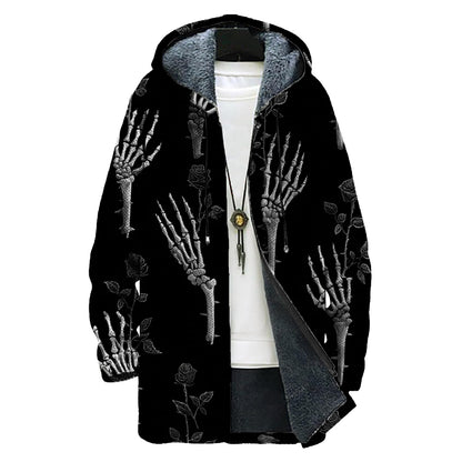 domirica Mens Hooded Cardigan Japanese Art Zip Up Long Sleeve Sweater Hoodie Dragon Print Coat with Pockets
