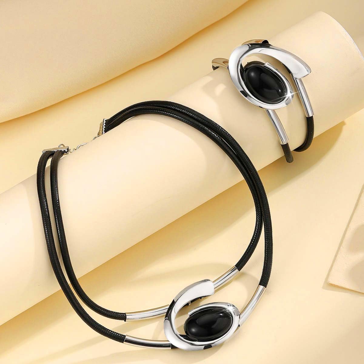 CLOACE Gold Necklace Set Boho Double-Layer Pendant Necklace Bracelet Sets Vintage Fashion Jewelry for Women