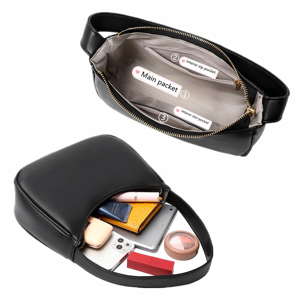 CYHTWSDJ Shoulder Bags for Women, Cute Hobo Tote Handbag Mini Clutch Purse with Zipper Closure