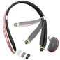 Bluetooth Headset, 2026 Upgraded Neckband Bluetooth Headphones with Retractable Earbuds, Noise Cancelling Stereo Earphones with Mic, Foldable Wireless Headphones for Sports Office w/Carry Case(Black)