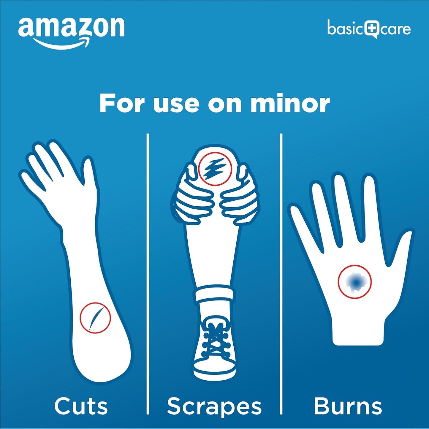 Amazon Basic Care Flexible Fabric Adhesive Bandages, XL (2 in x 4 in), Non-Stick Pad for Cuts & Scrapes, 4-Sided Seal, 10 Count