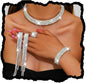 Unicra Rhinestone Bridal Wedding Jewelry Sets Silver Choker Necklace Earrings Bracelet Ring Set Prom Formal Costume Jewelry Set for Women and Brides