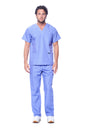 Dagacci Medical Uniform® Men's V-Neck Cargo Scrubs | Cotton Blend, Matching Top and Cargo Pants Set, 8 Pockets, Elastic Drawcord Waistband, for Men in Healthcare