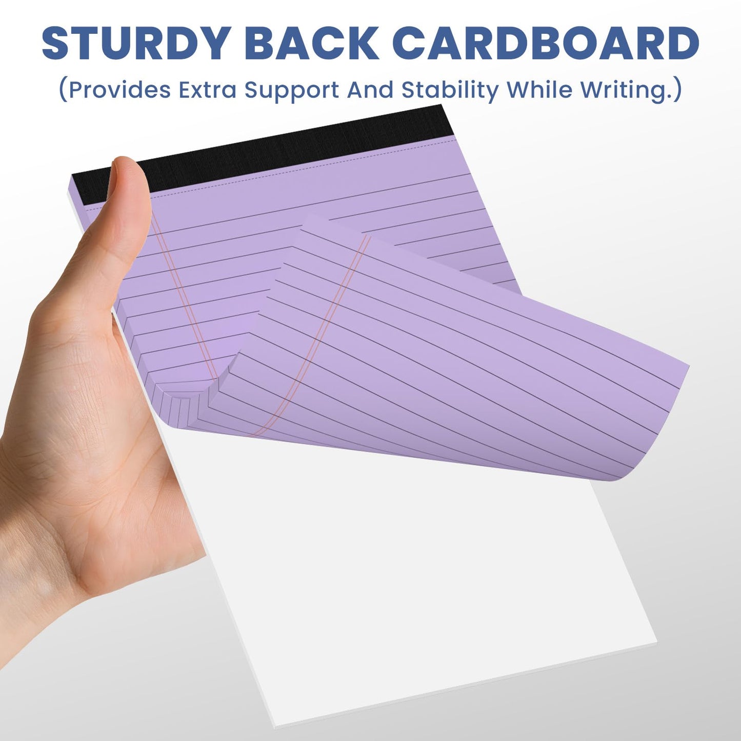12 Pack Notepads 5x8, Small Legal Pads Narrow College Ruled, 30 Sheets/Pack, Perforated Notebook - White Note Pads for School, Memo, Note Taking, Teacher & Office Supplies, Writing Pads of Paper