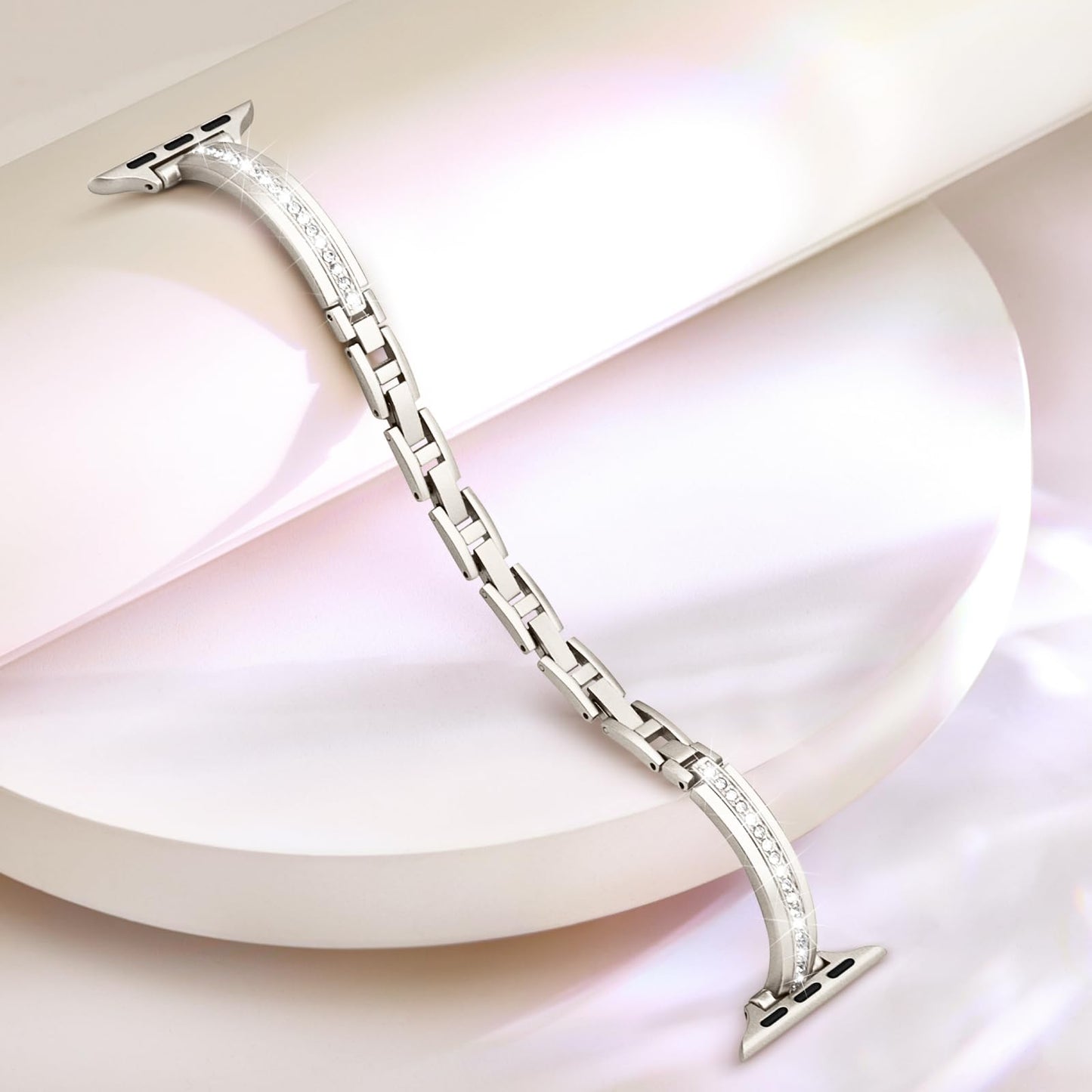 Missair Bands Compatible with Apple Watch Band 38mm 40mm 41mm 42mm 44mm 45mm 46mm 49mm for Women, Slim Metal Dressy Jewelry Bracelet with Bling Diamond for iWatch Series 11 10 9 8 7 6 5 4 3 SE Ultra