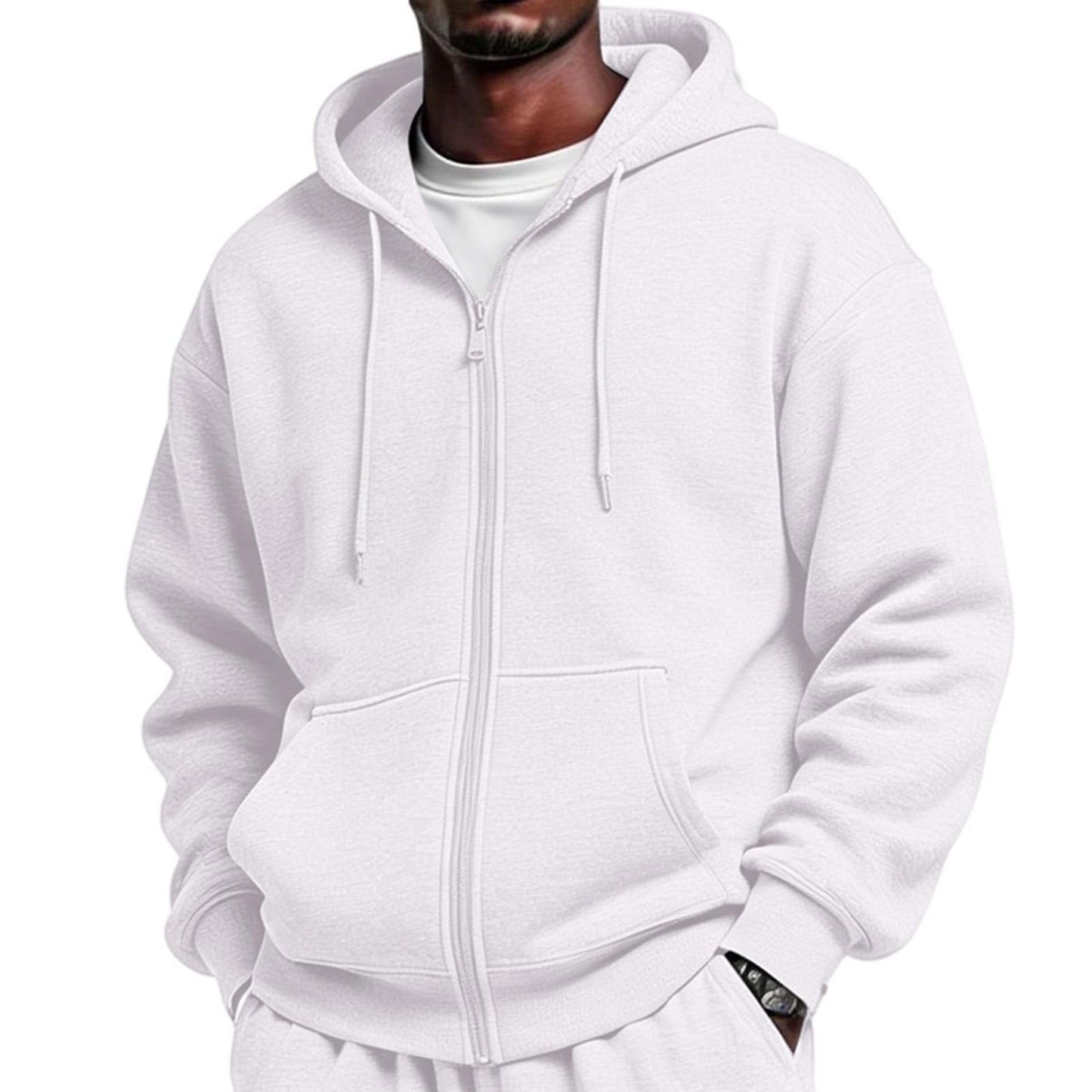Full Zip Hoodies for Men Big And Tall Oversized Hooded Fleece Sweatshirt | Knit Open Front Cardigan, Zipper Jackets, Oversize, Streetwear, Basic Fit, Lightweight, Warm, Big and Tall, Hooded Sweatshirt