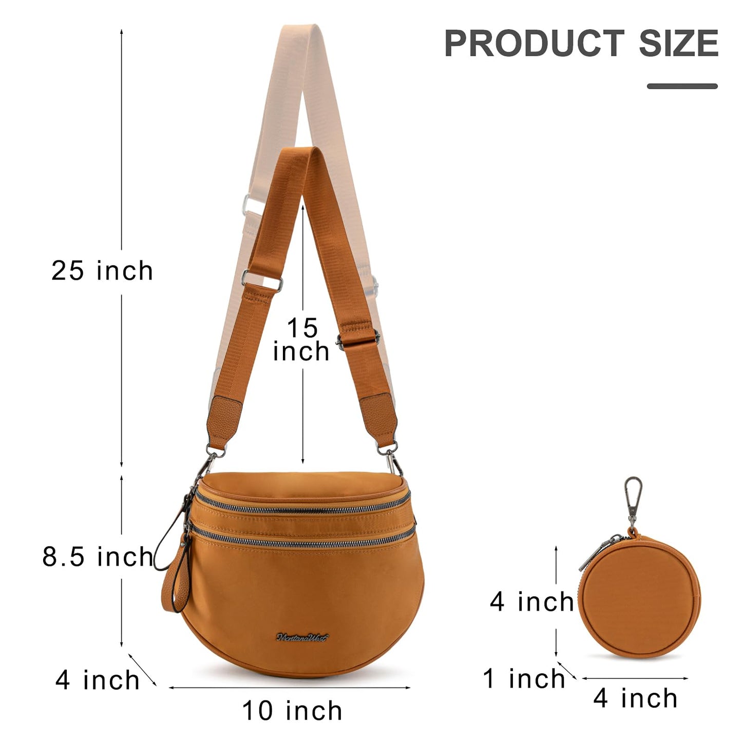 Montana West Bum Bag Nylon Crossbody Bags Mom Purse with with Coin Purse