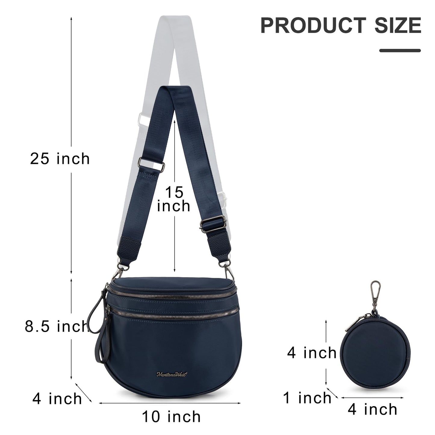 Montana West Bum Bag Nylon Crossbody Bags Mom Purse with with Coin Purse