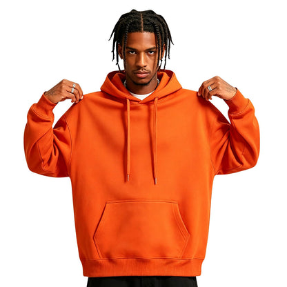 Men Hoodie Sweatshirt Pullover with Kangaroo Pocket Lightweight Casual Hooded Top Apparel for Spring Fall Wear