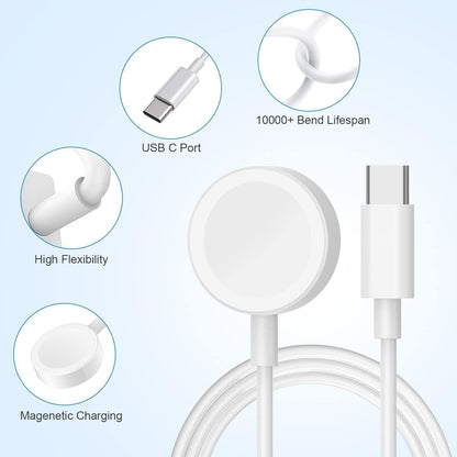 Fast Charger for Apple Watch Charger, USB C 20W iPhone Watch Charger Plug Adapter & Long 6.6FT iWatch Portable Wireless Fast Charging Cable Cord Compatible with Apple Watch Series 9/8/7/SE/6/5/4/3/2/1