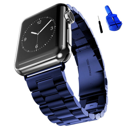 Seven Band Solid Stainless Steel for Apple Watch for Women | Compatible with Apple Watch Band 42mm/41mm/40mm/38mm, Metal Strap for Iwatch Series 11-1/SE 1-3 Women and Men, Gold Silver.