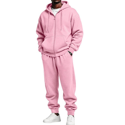 Jogger Sweatpants Matching Outfit For Men 2 Piece Sweat Suits Full Zip Up Hooded Tracksuit Soft Fleece Set