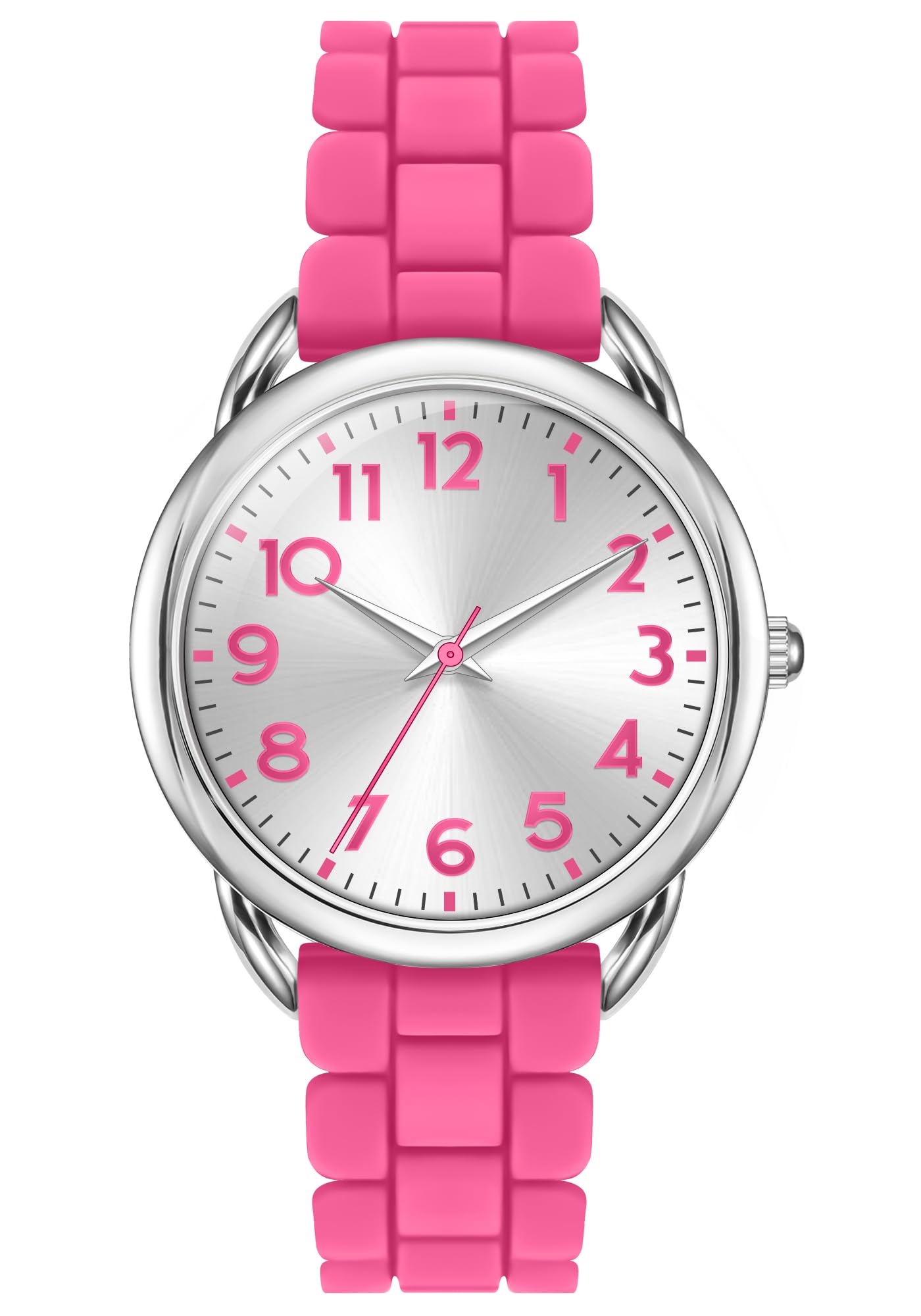 Bisley 35MM Watches for Women Big Face Easy Reader Silicone Strap Water Proof